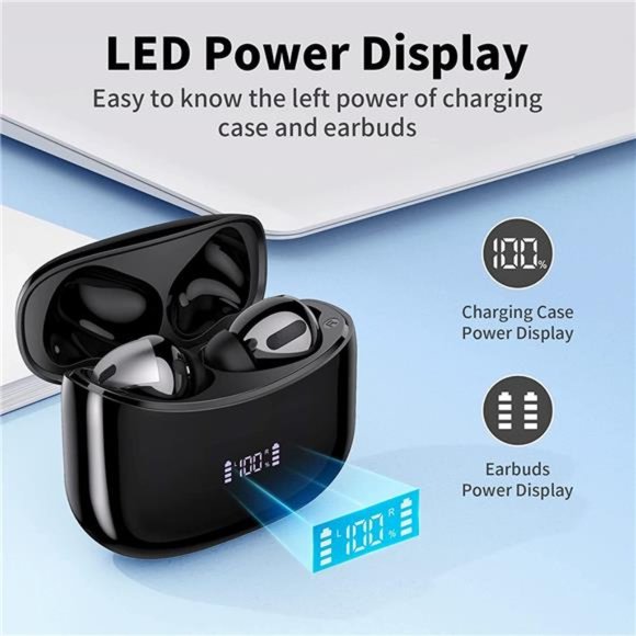 Wireless Earbuds, Bluetooth Headset with Microphone Touch Control - Picture 6 of 7